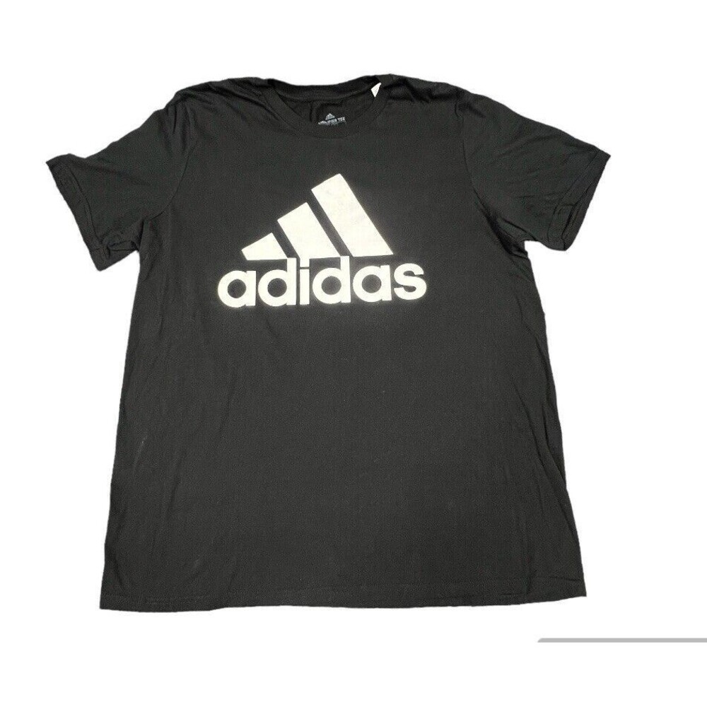 Adidas T Shirt Mens XL Black Amplifier Tee Spellout Logo Pullover‎ Casual